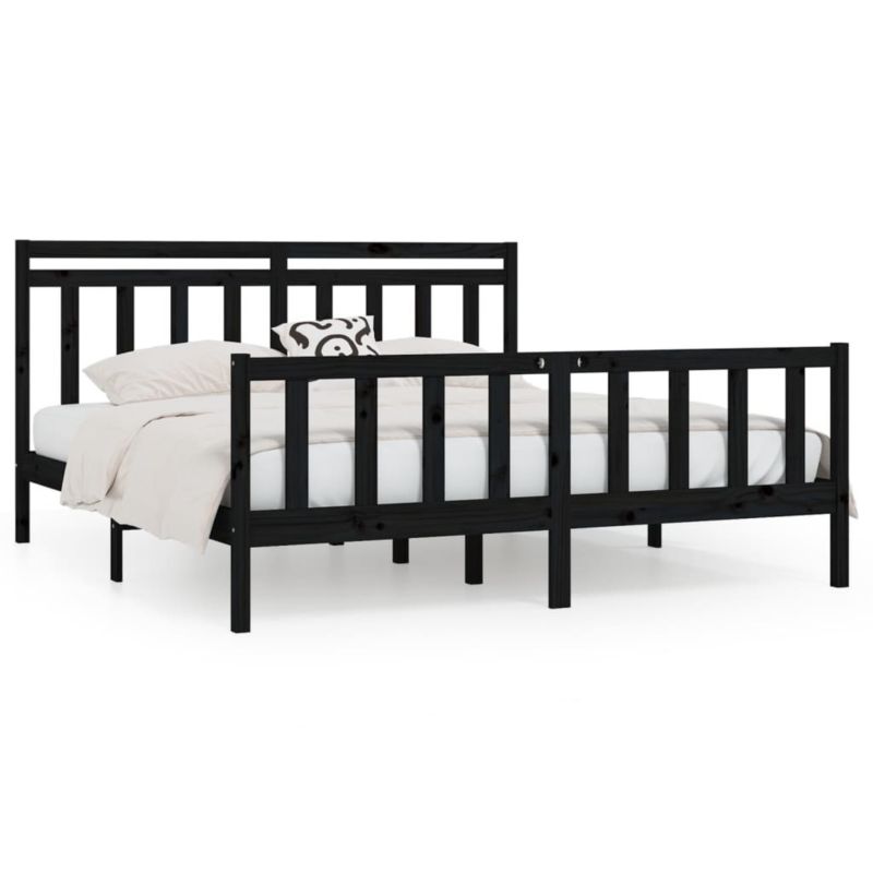 Łóżko drewniane WaszeMeble 200x200 cm czarna WM-3107052 1 szt.