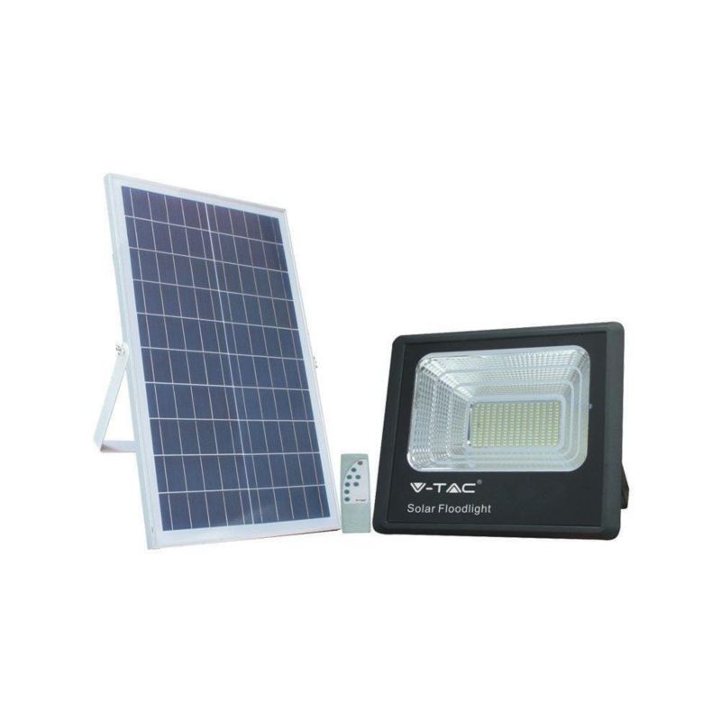 Naświetlacz solarny LED V-TAC czarny LED 35W 4000K 2450lm IP65 wym: 28 x 32,5 x 8,5 cm aluminium - 1 szt.