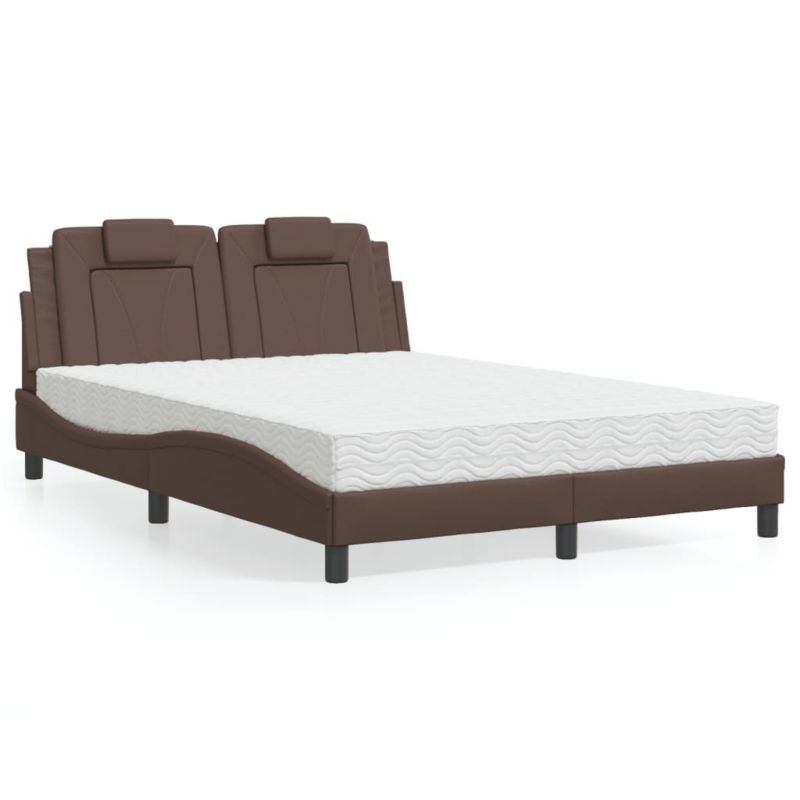 Łóżko tapicerowane WaszeMeble 140x190 cm brązowe WM-3208791 1 szt.
