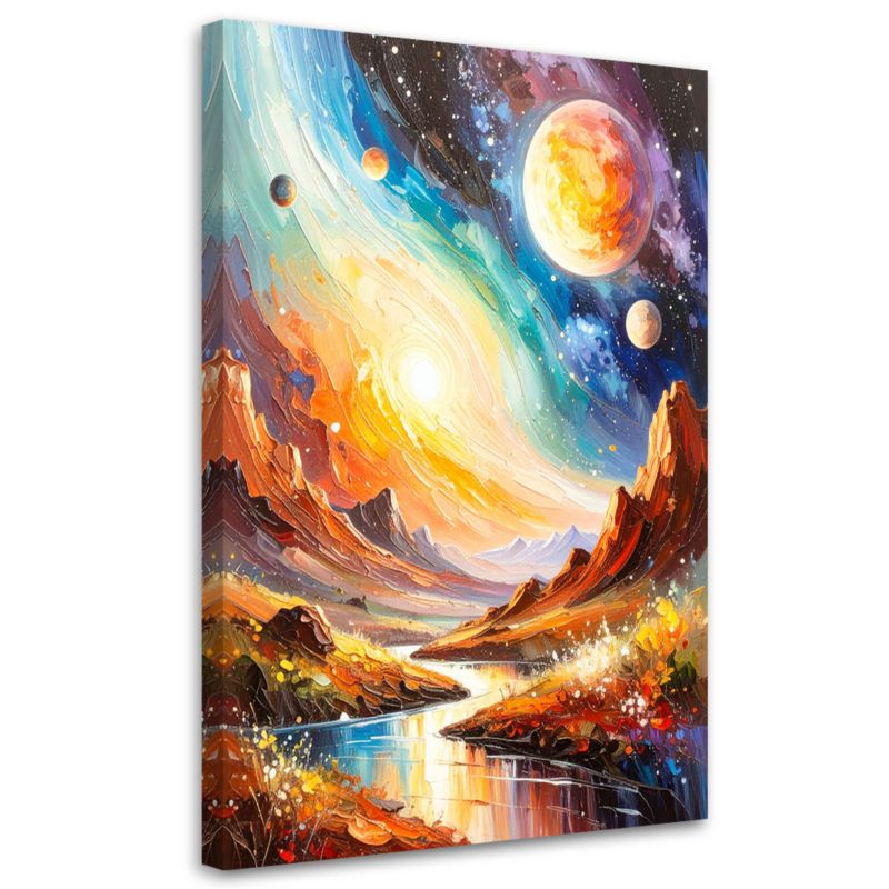Obraz nowoczesny do salonu Feeby Kosmos Planety Abstrakcja 70x100cm 1szt