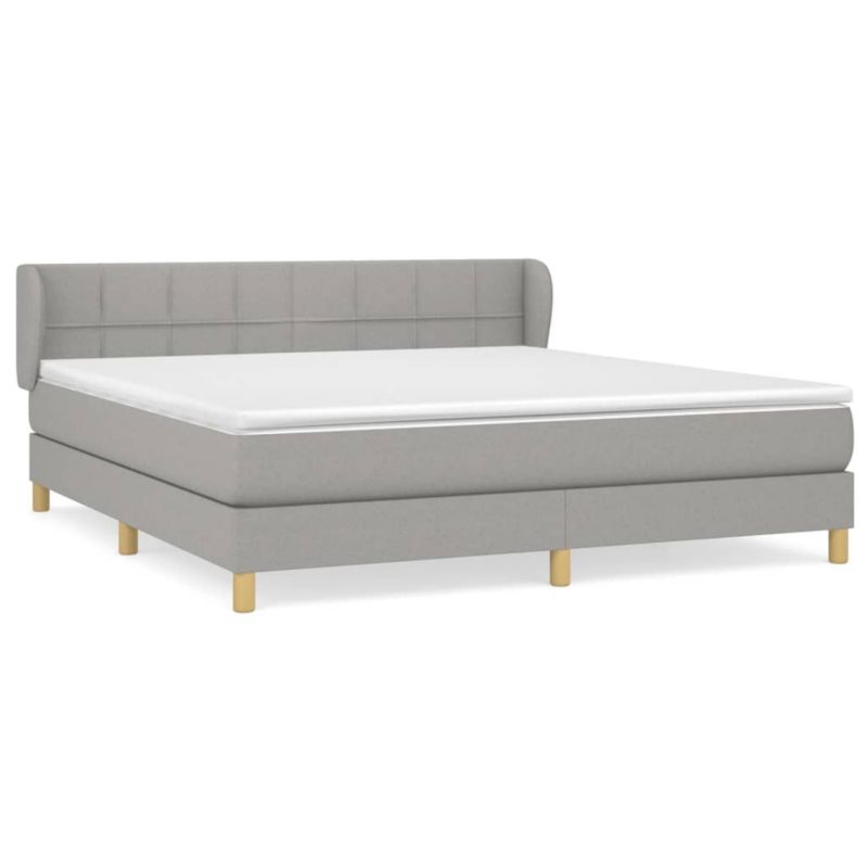 Łóżko kontynentalne WaszeMeble 180x200 cm jasnoszare WM-3126821 1 szt.