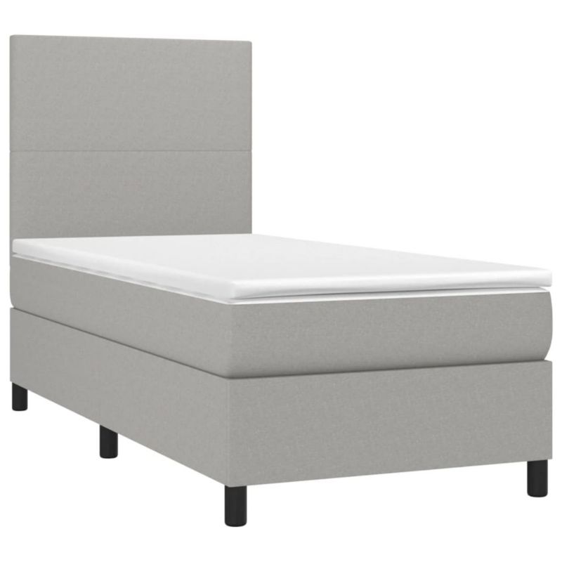 Łóżko kontynentalne WaszeMeble 90x190 cm jasnoszare WM-3134677 1 szt.