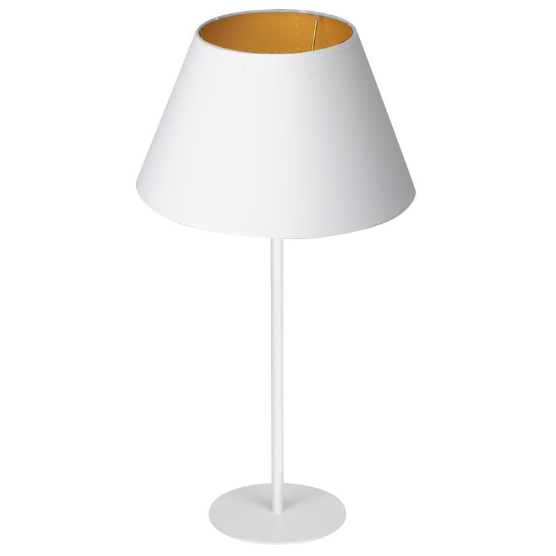 Lampka stołowa Luminex Arden biały mat-złota 1 x E27 x 15W IP20 wym: 56 x 30 x 30 cm metal - 1 szt.