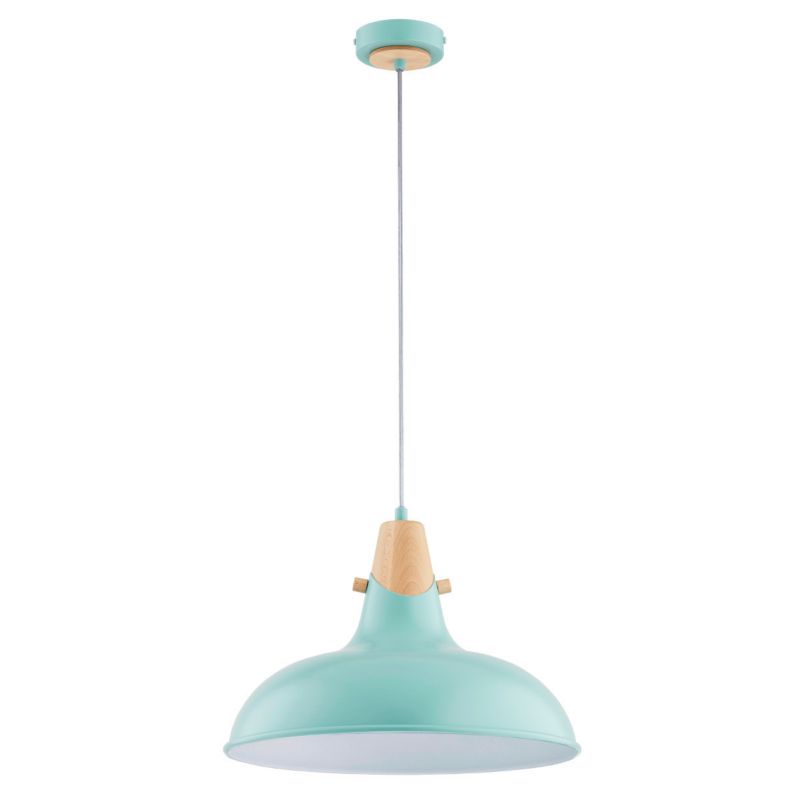 Lampa wisząca Alfa Solo 2686 miętowo-jasne drewno-biała do kuchni 1xE27 x 15W 1 szt.