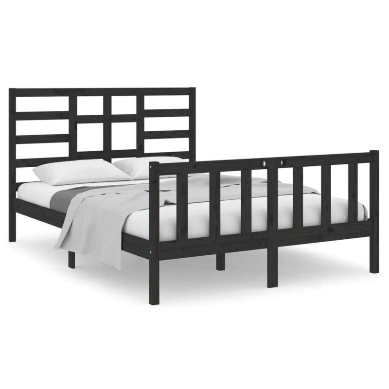 Łóżko drewniane WaszeMeble 140x190 cm czarna WM-3105909 1 szt.