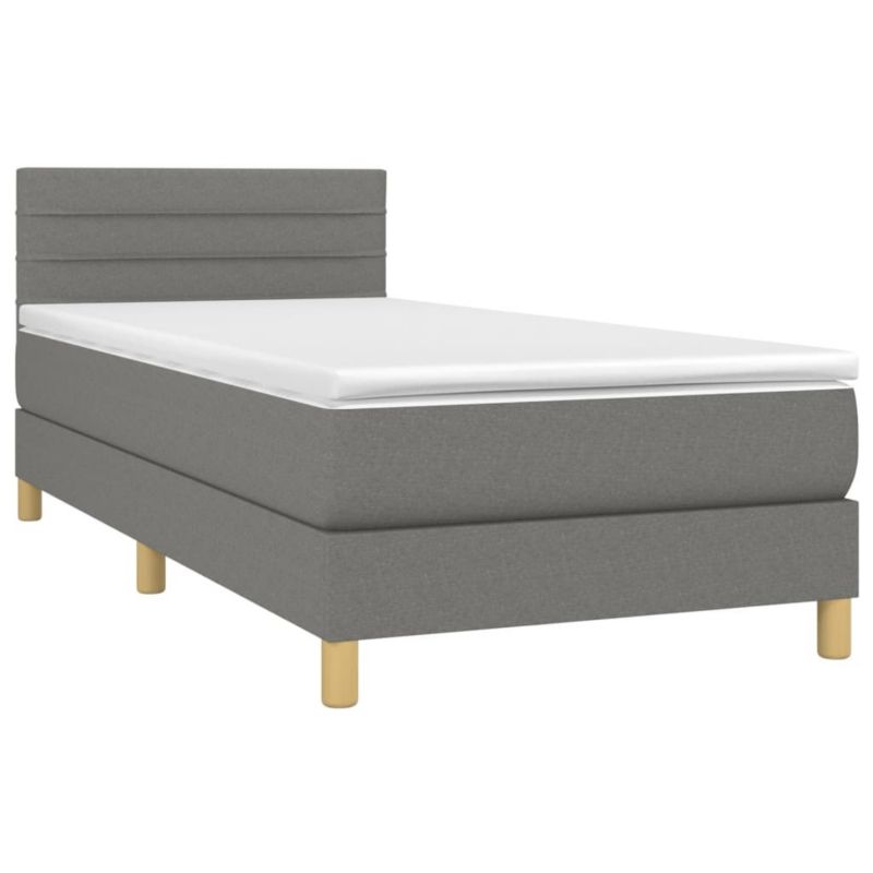 Łóżko kontynentalne WaszeMeble 100x200 cm ciemnoszara WM-3133774 1 szt.