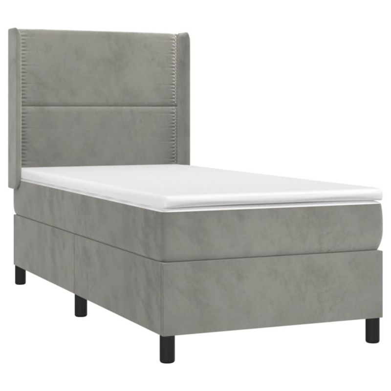 Łóżko kontynentalne WaszeMeble 80x200 cm szare WM-3139469 1 szt.