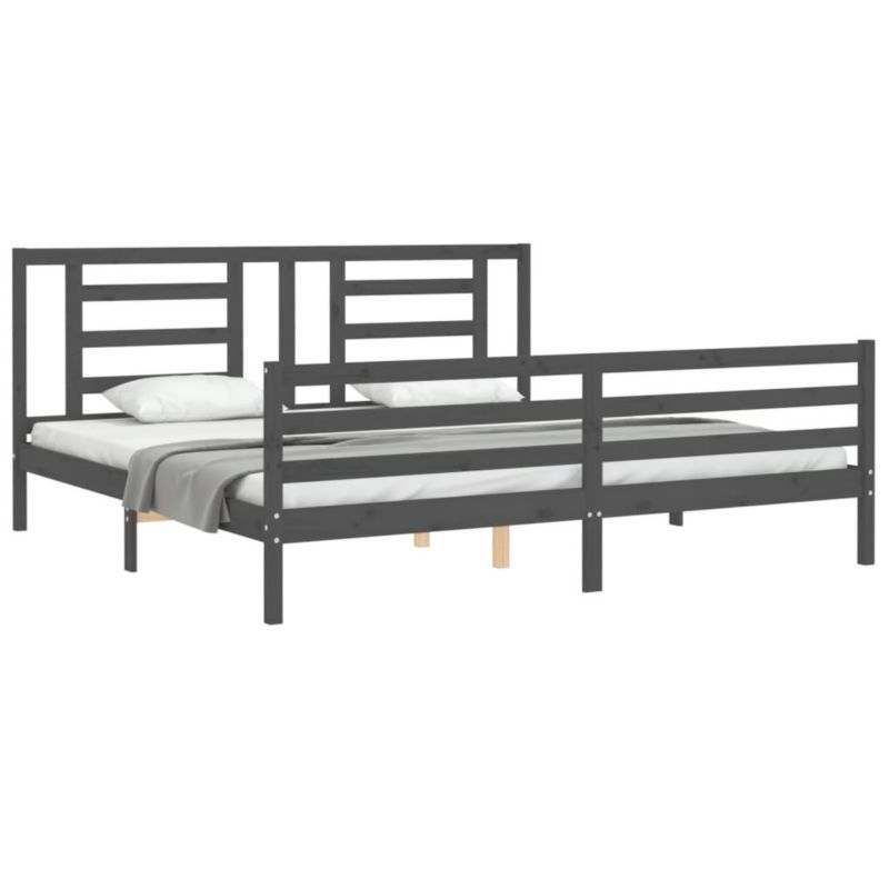 Łóżko drewniane WaszeMeble 200x200 cm szara WM-3194723 1 szt.