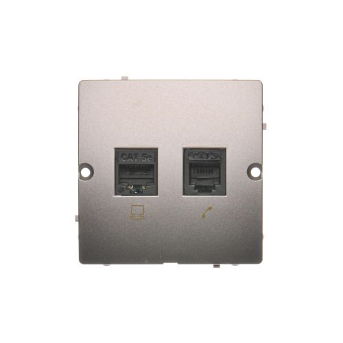 Gniazdo Kontakt-Simon Basic RJ45 kat.5e + RJ11 stal inox 1 szt.