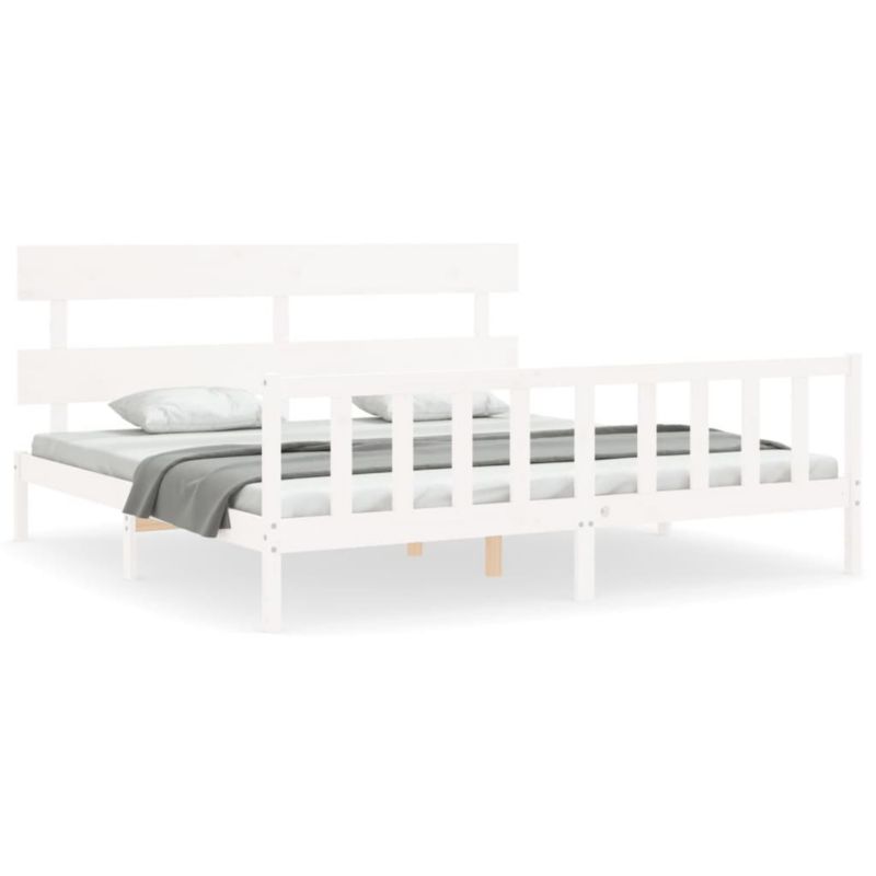 Łóżko drewniane WaszeMeble 200x200 cm białe WM-3193292 1 szt.