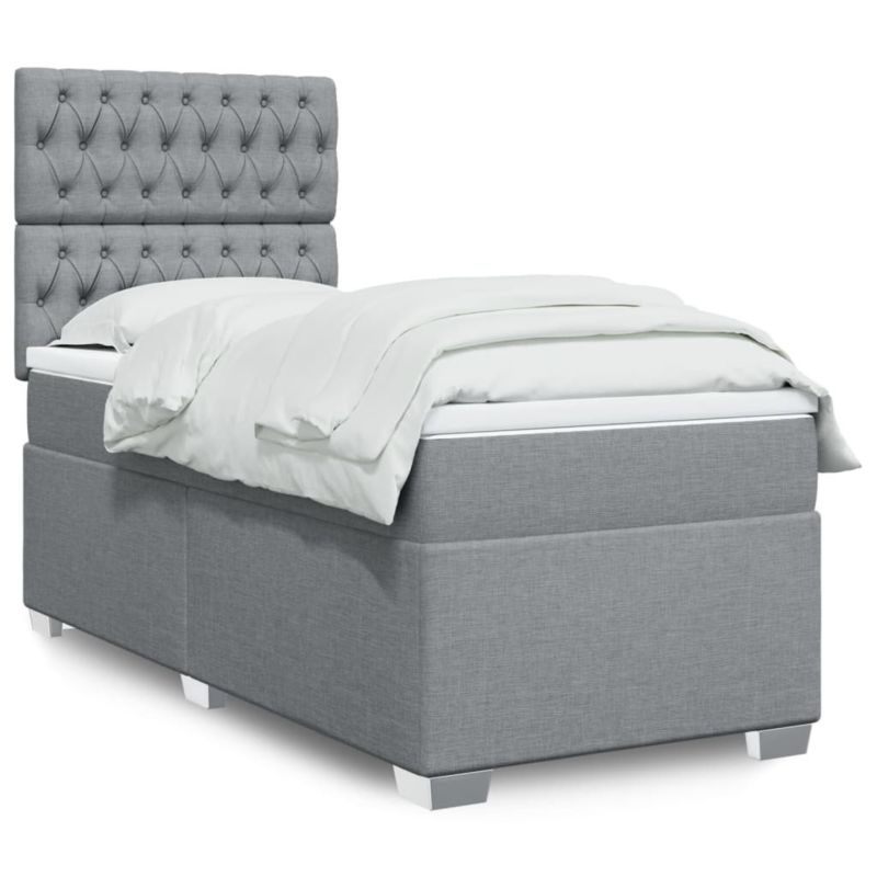 Łóżko kontynentalne WaszeMeble 90x190 cm jasnoszare WM-3290350 1 szt.