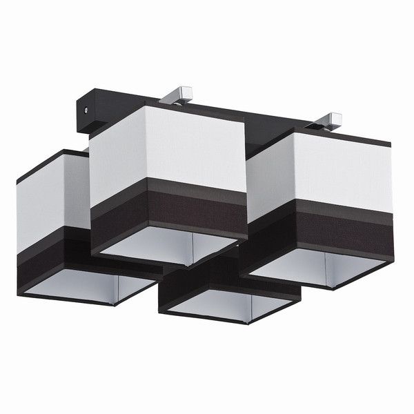 Lampa sufitowa Alfa Marlon ciemne drewno-czarna-biała-chromowana wym: 30 x 45 x 45 cm 4xE27 x 15W 1 szt.