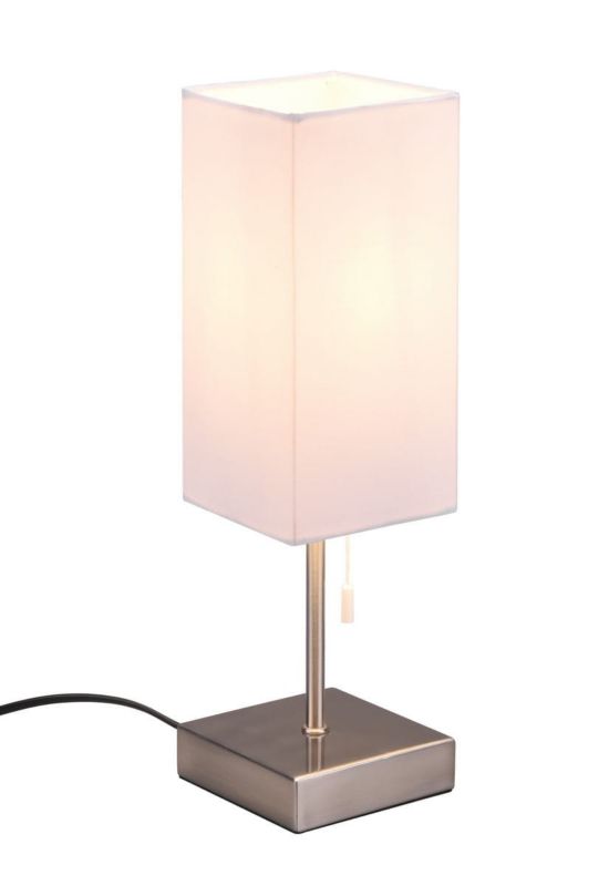 Lampka stołowa RL Ole srebrno-biała 1 x E27 x 25W IP20 wym: 35 x 10 x 10 cm tkanina - 1 szt.