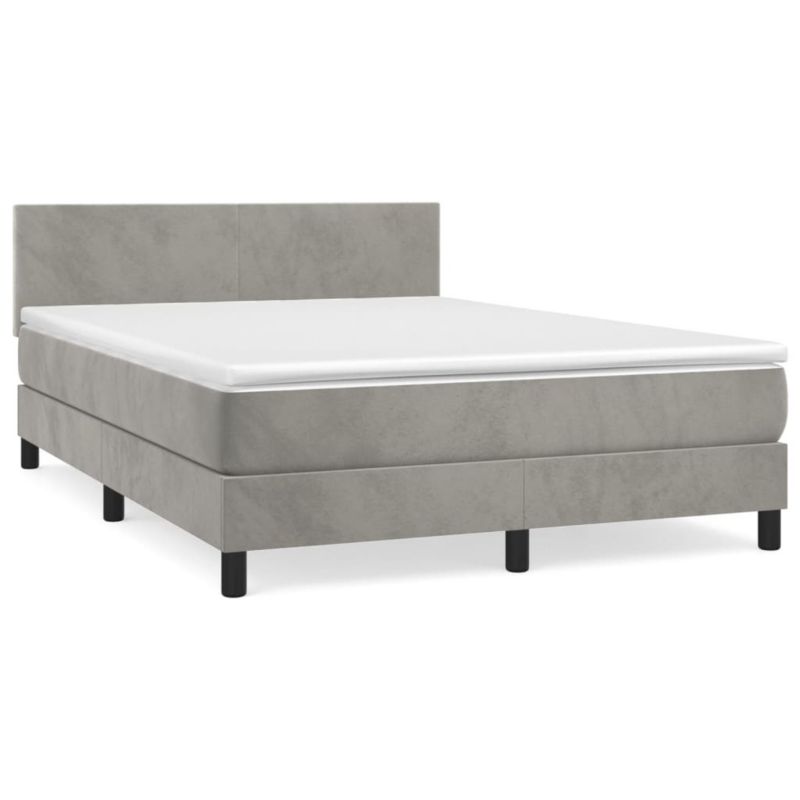 Łóżko kontynentalne WaszeMeble 140x190 cm jasnoszare WM-3141185 1 szt.