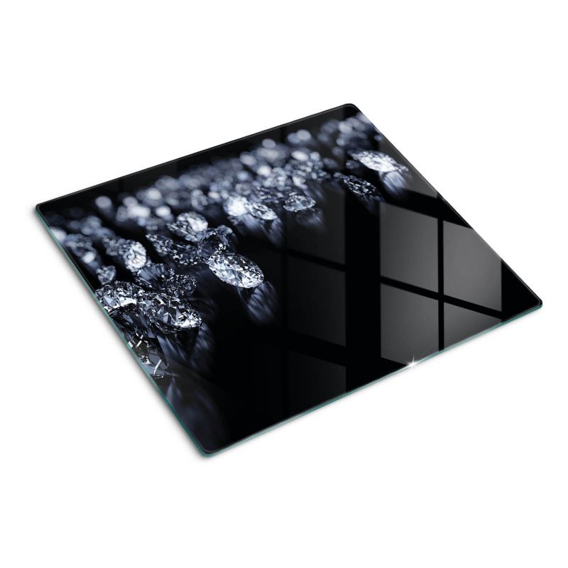Deska szklana Tulup 60x52 cm Diamenty Czarny 1 szt.