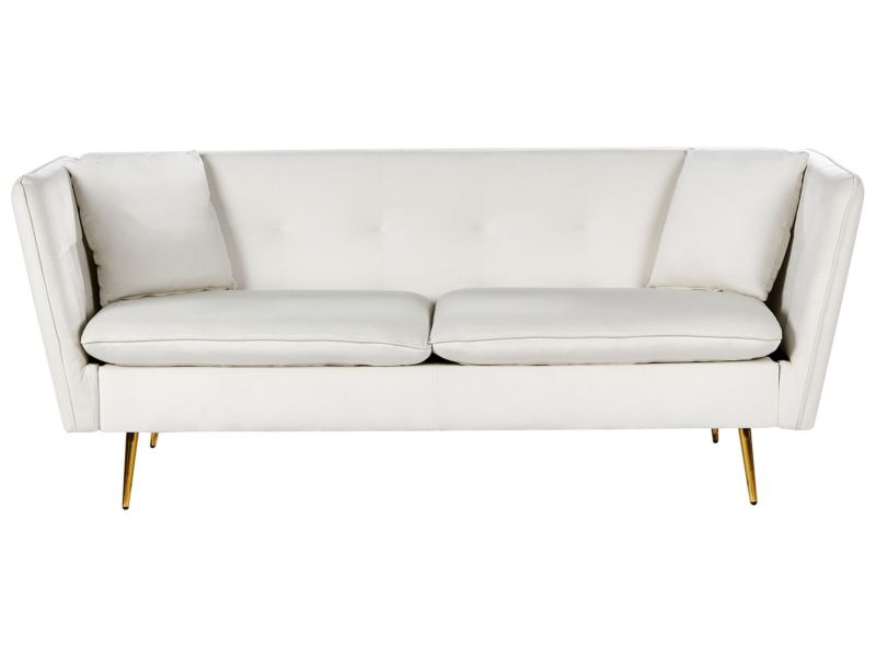 Sofa Frederica Welur Złamana biel dla 3 osób 1 szt.