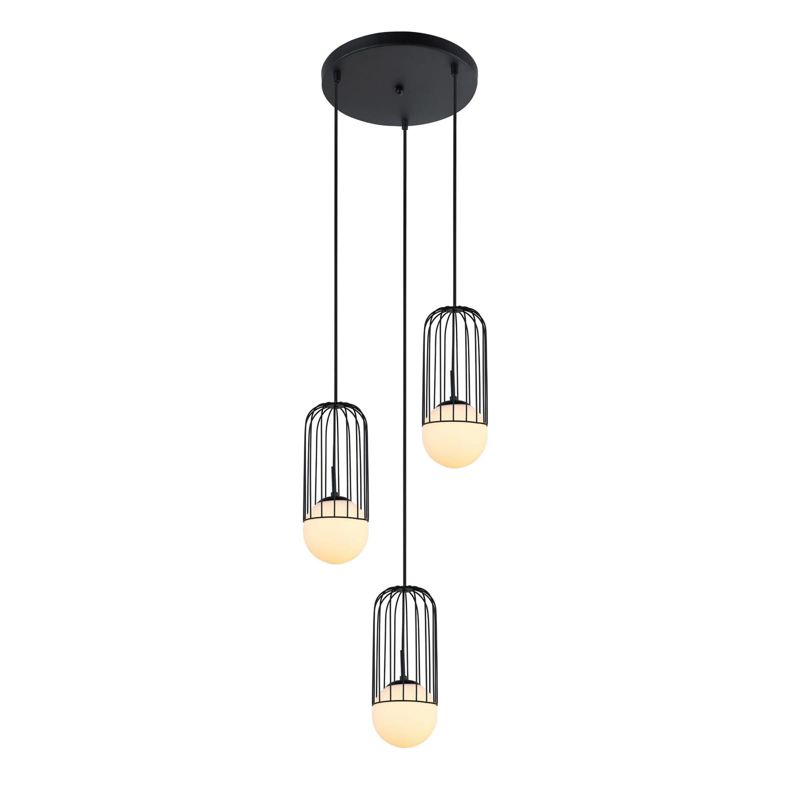 Lampa sufitowa wisząca Italux Matty 9660 czarno-biała nowoczesna 3xE27 x 40W 1 szt.