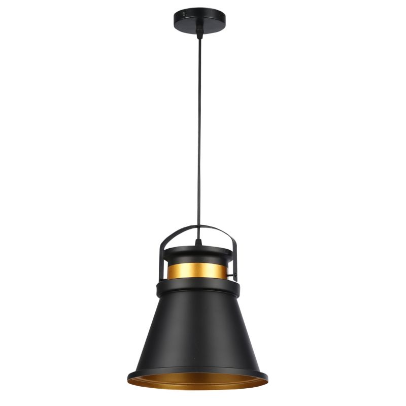 Lampa wisząca sufitowa MasterLED Tao E27 klosz 25 cm IP20 czarna + miedź + złoto 1 szt.