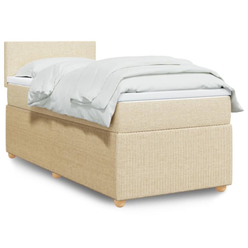 Łóżko kontynentalne WaszeMeble 100x200 cm kremowe WM-3289665 1 szt.