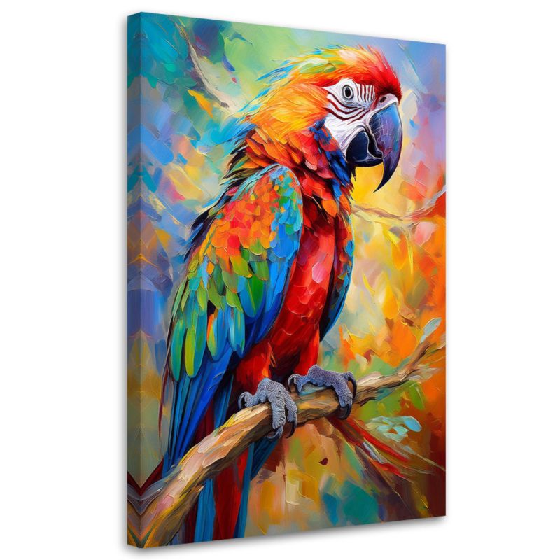 Obraz na płótnie Feeby Papuga Abstrakcja Zwierzęta 80x120cm 1szt