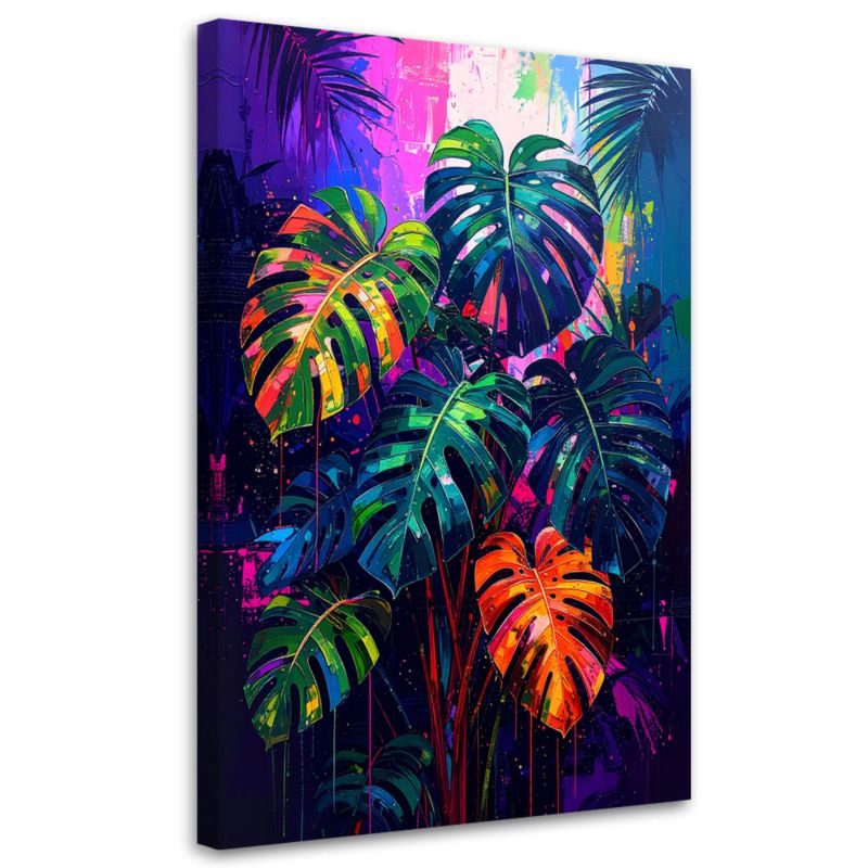 Obraz nowoczesny do salonu Feeby Tropikalne Liście Monstery 60x90cm 1szt