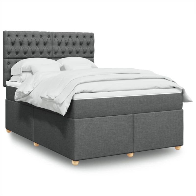 Łóżko kontynentalne WaszeMeble 140x190 cm ciemnoszara WM-3293583 1 szt.