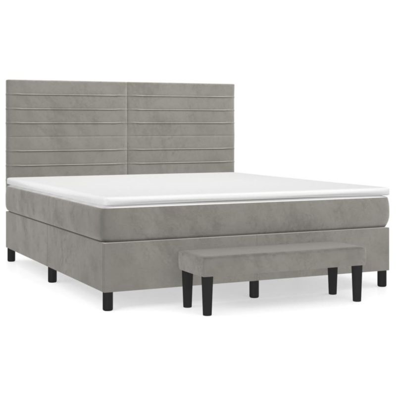 Łóżko kontynentalne WaszeMeble 160x200 cm jasnoszare WM-3137911 1 szt.
