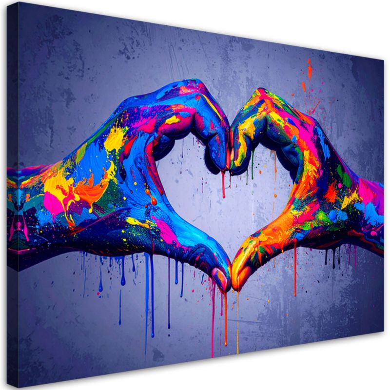 Obraz nowoczesny do salonu sypialni Feeby Ręce Serce Miłość Graffiti 120x80cm 1szt