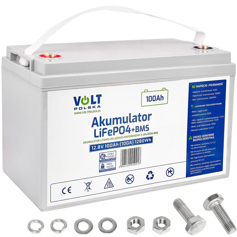 Akumulator LiFePo4 VOLT POLSKA 100Ah 100A 12V BMS 1szt.