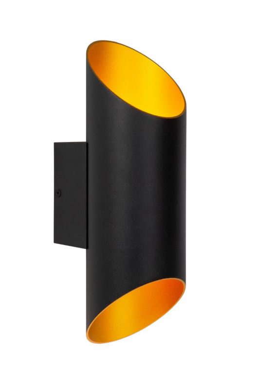 Kinkiet ścienny Lucide Quirijn czarno-złoty-odcienie złota 1 x G9 x 40W IP20 wym: 30 x 10 x 10 cm - 1 szt.