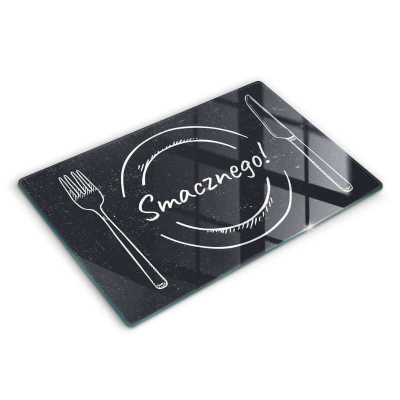 Szklana deska do krojenia Wallfluent 80x52 cm Smacznego posiłku 1 szt.