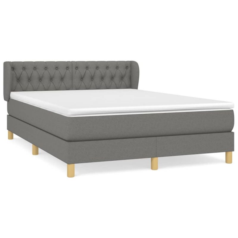 Łóżko kontynentalne WaszeMeble 140x190 cm ciemnoszara WM-3127038 1 szt.