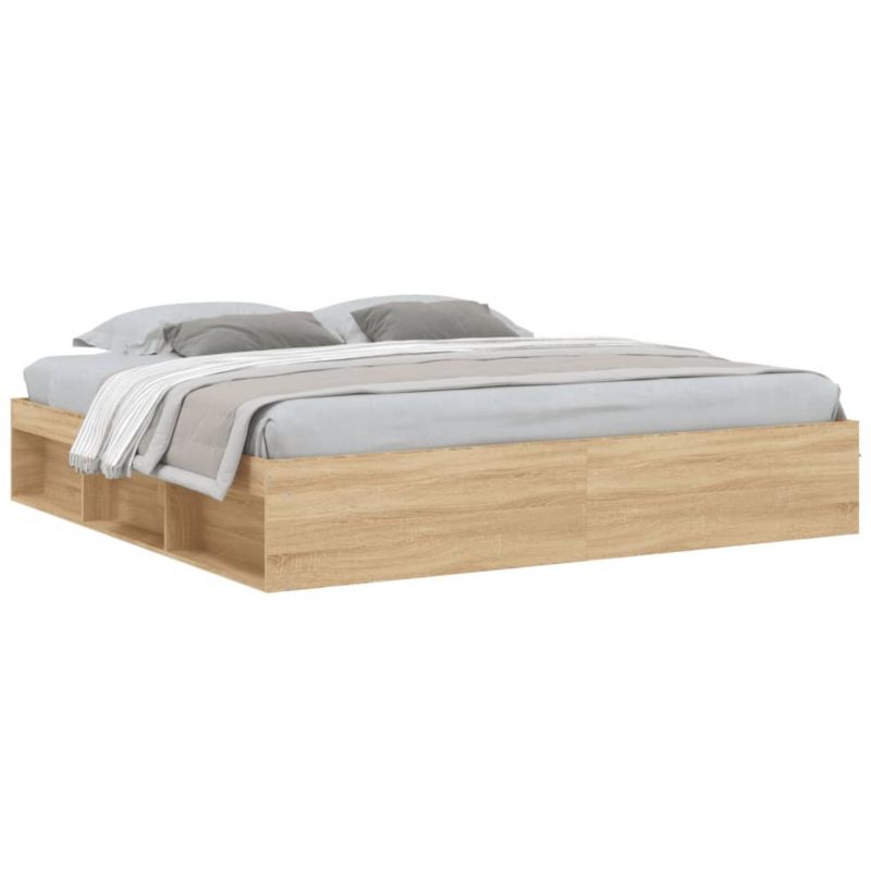 Łóżko drewniane WaszeMeble 200x200 cm brązowe WM-3203889 1 szt.