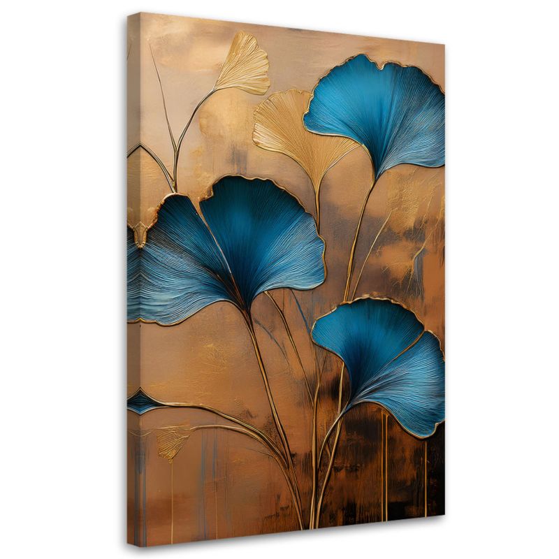 Obraz na płótnie Feeby Kwiaty Ginko Botanika Art Deco 40x60cm 1szt