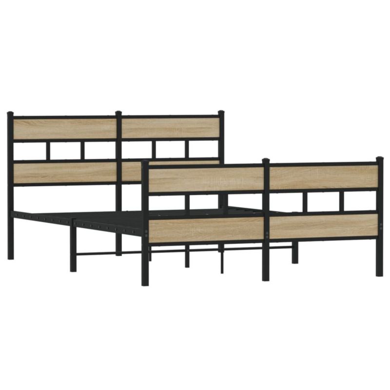 Łóżko metalowe WaszeMeble 160x200 cm dąb sonoma WM-3308471 1 szt.