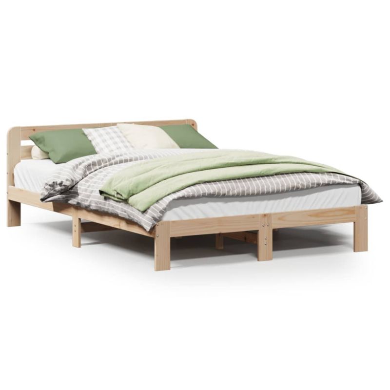 Łóżko drewniane WaszeMeble 135x190 cm brązowe WM-855573 1 szt.