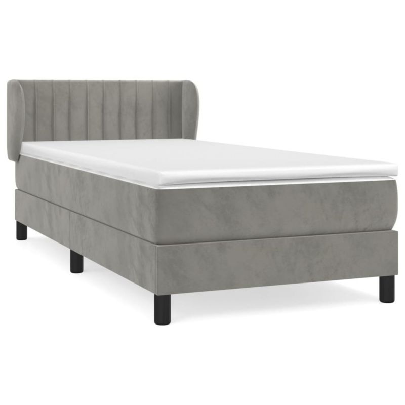 Łóżko kontynentalne WaszeMeble 90x200 cm jasnoszare WM-3127589 1 szt.