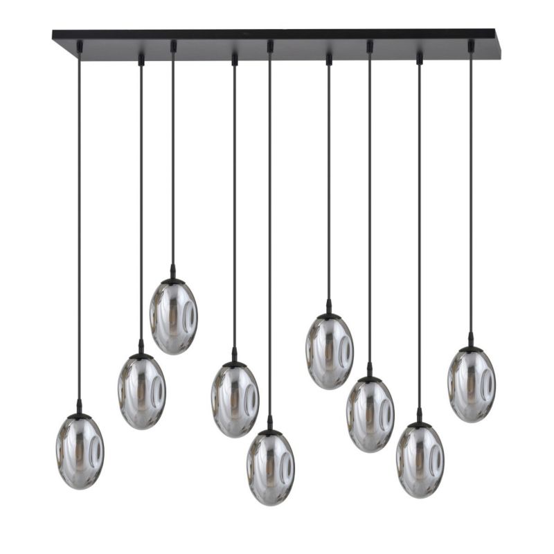 Lampa sufitowa Emibig Astral czarna-chromowana wym: 100 x 100 x 20 cm 9xE14 x 10W 1 szt.