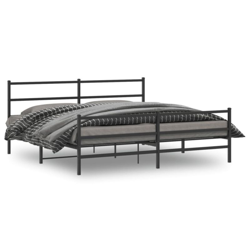 Łóżko metalowe WaszeMeble 193x203 cm z wezgłowiem czarne 1 szt.
