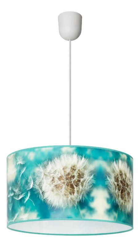 Lampa sufitowa wisząca Lampex Dandelion biało-turkusowa wym: 70 x 35 x 35 cm 1xE27 x 60W 1 szt.