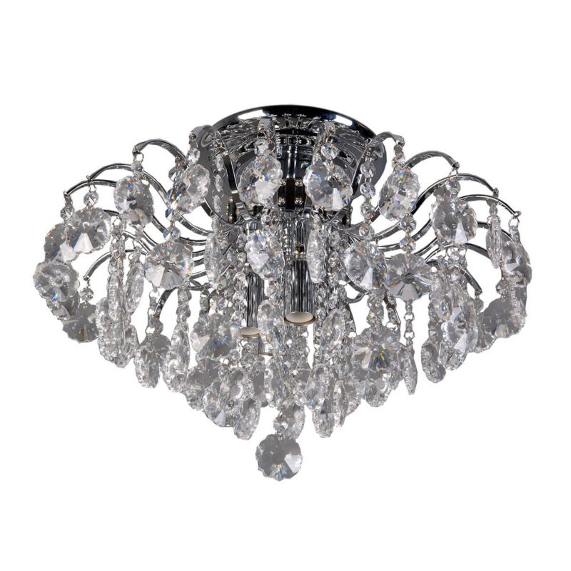 Lampa sufitowa wisząca Italux Firenza 9731 chromowana przezroczysty kryształowa 4xE14 x 40W 1 szt.