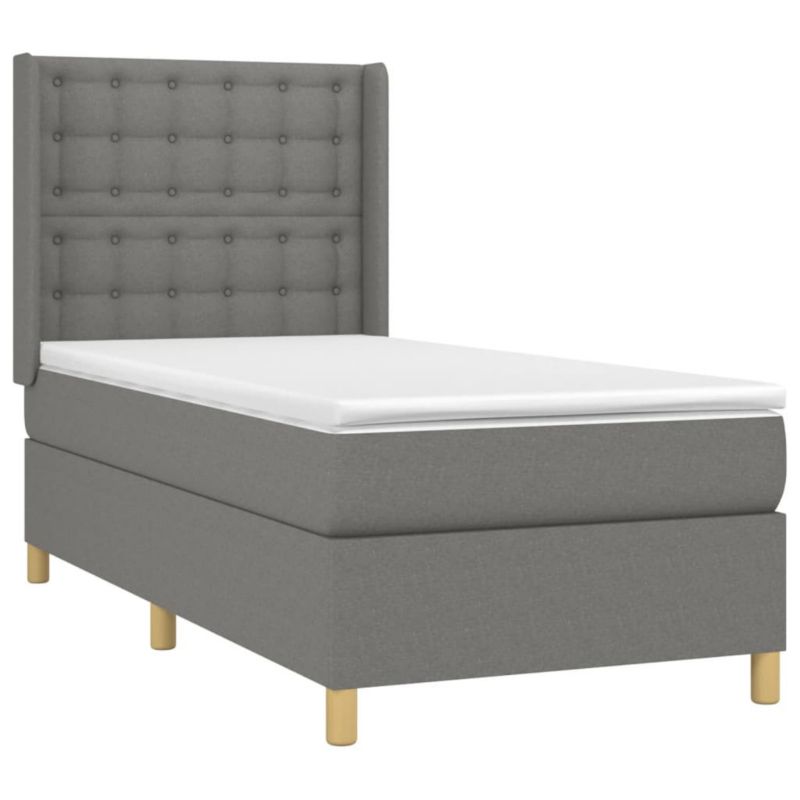 Łóżko kontynentalne WaszeMeble 90x200 cm ciemnoszara WM-3139166 1 szt.