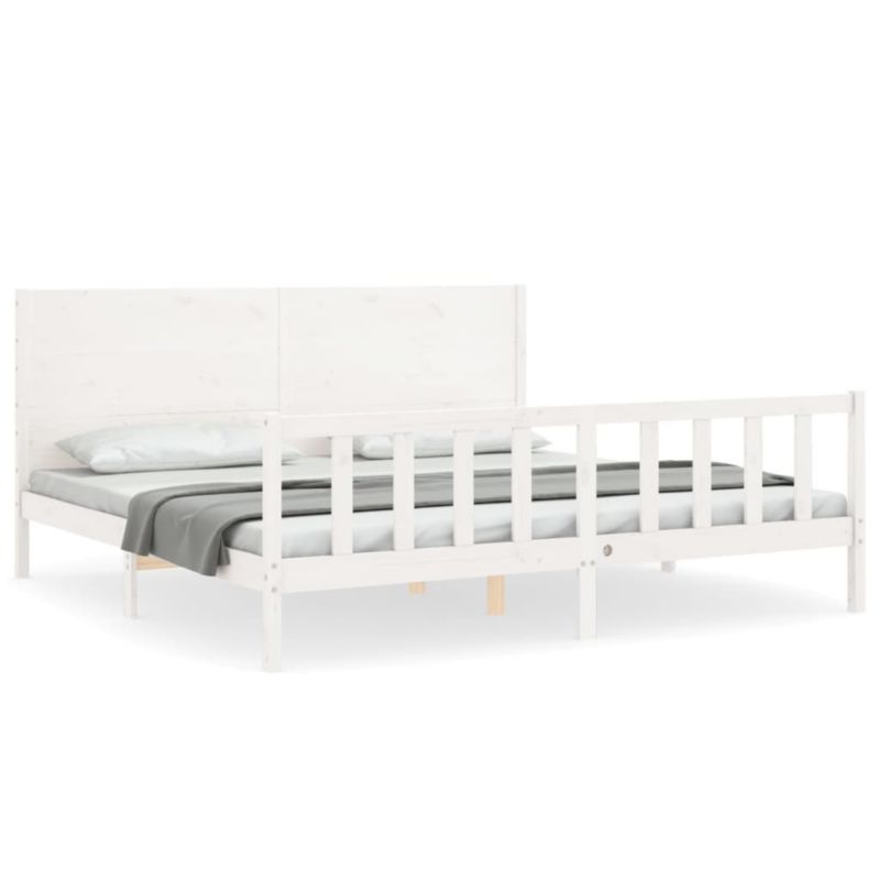 Łóżko drewniane WaszeMeble 200x200 cm białe WM-3192772 1 szt.