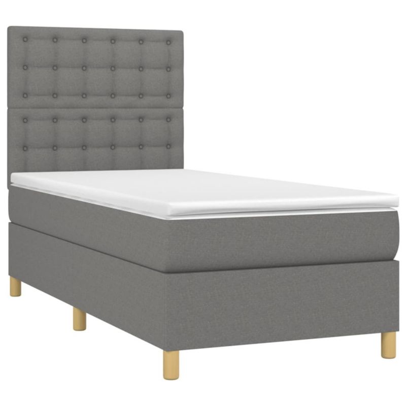 Łóżko kontynentalne WaszeMeble 100x200 cm ciemnoszara WM-3135734 1 szt.