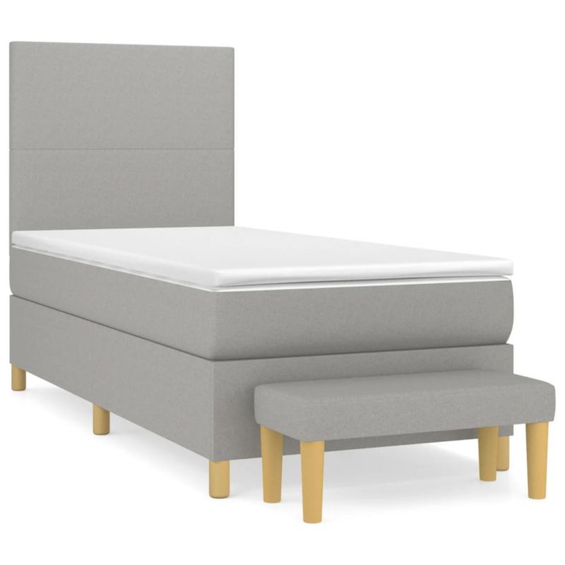Łóżko kontynentalne WaszeMeble 100x200 cm jasnoszare WM-3136973 1 szt.
