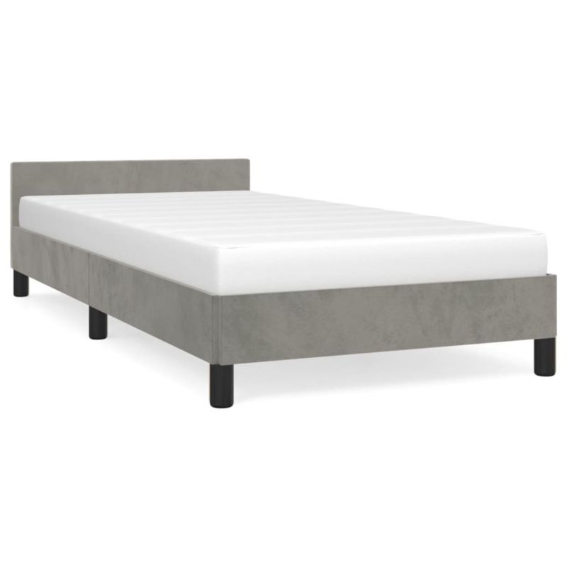 Łóżko tapicerowane WaszeMeble 90x200 cm jasnoszara WM-347549 1 szt.