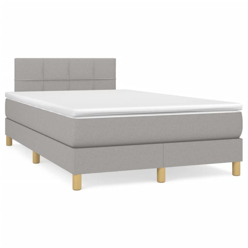 Łóżko kontynentalne WaszeMeble 120x200 cm jasnoszare WM-3140601 1 szt.