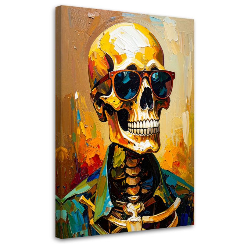 Obraz nowoczesny na ścianę Feeby Kolorowa Czaszka w okularach 70x100cm 1szt