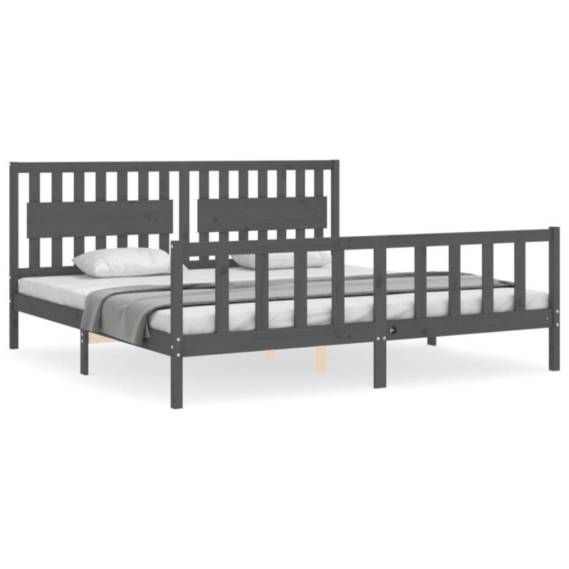 Łóżko drewniane WaszeMeble 200x200 cm szara WM-3192448 1 szt.
