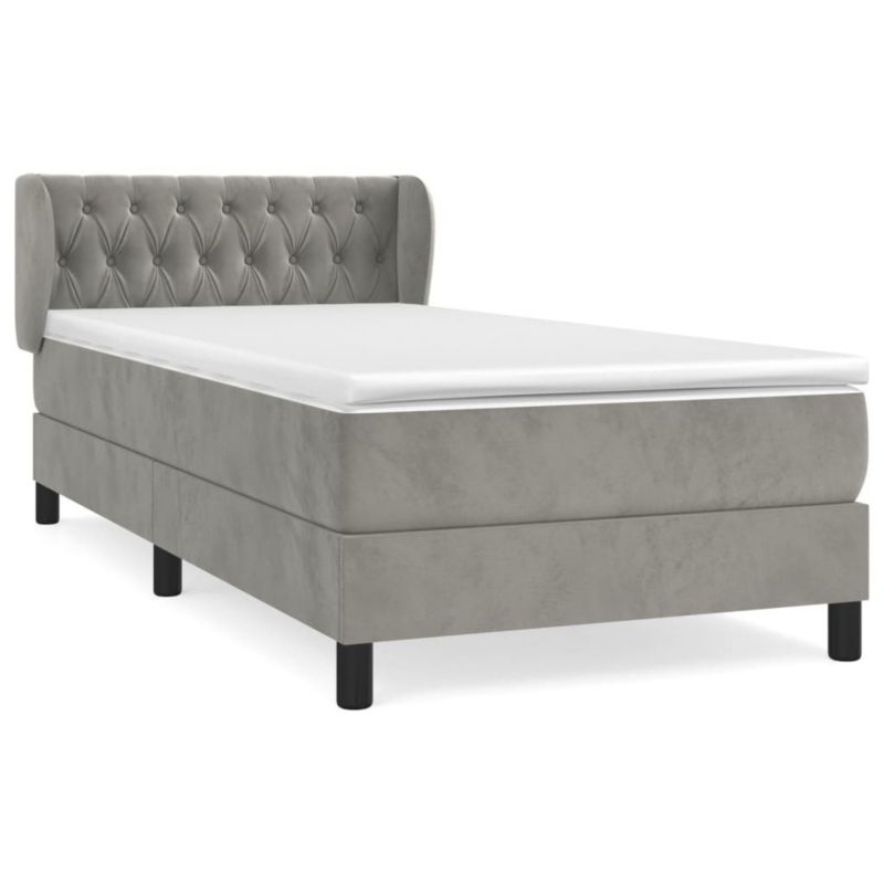 Łóżko kontynentalne WaszeMeble 100x200 cm jasnoszare WM-3127655 1 szt.